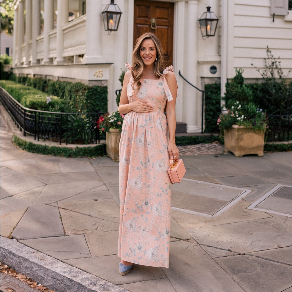 Gal Meets Glam x Anthropologie Makenna Floral Shoulder Midi Maxi Dress 14